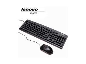 Lenovo KM4800 Wired Keyboard and Mouse Combo , Waterproof Ultra-thin Desktop/Notebook, Durable, Comfortable, USB Mouse and keyboard Combo