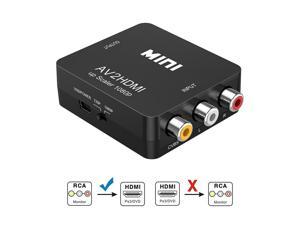 RCA to HDMI, CORN AV2HDMI 1080P Mini RCA Composite CVBS AV to HDMI Video Audio Converter Adapter Supporting PAL/NTSC with USB Charge Cable for PC Laptop Xbox PS4 PS3 TV STB VHS VCR Camera DVD