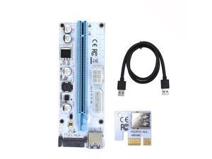 Corn Electronics Updated Ver008S Mining Dedicated Riser Card PCI-E Express Cable 1x to 16x Ethereum ETH Mining 60cm USB 3.0 Cable 4 Solid Capacitors LED Indicator and Fuse Included