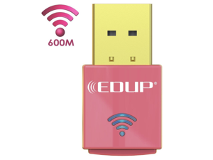 EDUP WiFi Adapter AC600Mbps, USB Wireless Adapter Dual Band AC600Mbps 5GHz and 2.4GHZ (433Mbps/150Mbps) Wifi Dongle for Win 10/Win8.1/Win7/WinXP/Win Vista/Mac OS10.6-10.13(Pink) EDUP WiFi Adapter AC600Mbps, USB Wireless Adapter Dual Band AC600Mbps 5GHz and 2.4GHZ (433Mbps/150Mbps) Wifi Dongle for Win 10/Win8.1/Win7/WinXP/Win Vista/Mac OS10.6-10.13(Pink)