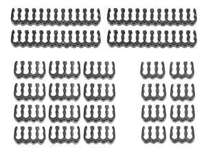 24 Pieces Set = 24-pin x 4, 8-pin x 12, 6-pin x 8 Cable Comb for 3 mm Cable Gesleeved Up To 3.4 mm/0.13inch) black