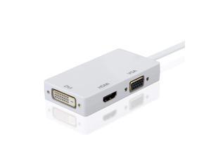 CORN 3-in-1 Mini DisplayPort (Thunderbolt) to DVI VGA HDMI TV Adapter Cable for Apple iMac and MacBook Surface Book Surface Pro 3/4 ThinkPad X1