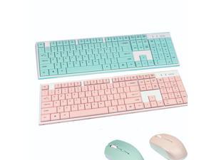 Not Included Battery MeToo Wireless Pink Keyboard and Mouse Combo Pink Ultra-Thin 2.4 USB Mute Keyboard and Mouse Set for Notebook Desktop Computer Office Game Home C160 