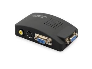 CORN RCA Composite AV S-Video to VGA Converter Box CCTV DVR PC Laptop to TV Projector VGA Input to VGA Output Video Converter Adapter