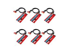 6-Pack Version 7 SATA Powered PCI-E PCI Express Extender Riser Cable- VER 007S - 1X to 16X PCI-E USB3.0 Adapter Card w/ 2ft USB Extension Cable - GPU Graphic Card Crypto Currency Mining
