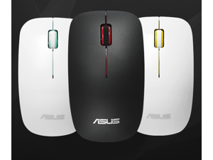 Asus UT220 Ergonomic Design, Classic Exterior Extendable Cable Wired Mouse  For Office And Game, High Compatibility Support PC, and Laptop-White, Yellow Side Scroll Wheel