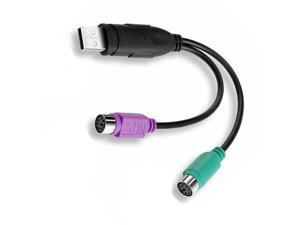 CORN USB to Dual PS2 Mouse Keyboard Converter Cable-Black