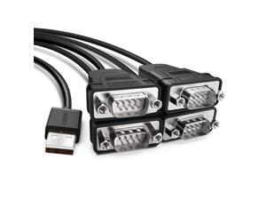 UGREEN USB to Serial RS232 Cable Adapter 4 Ports DB9 Converter 9-Pin Male to Male with Hexnuts for Windows 10/8.1/8/7/XP/Vista/Linux/MAC OS 8/9/OS X UGREEN USB to Serial RS232 Cable Adapter 4 Ports DB9 Converter 9-Pin Male to Male with Hexnuts for Windows 10/8.1/8/7/XP/Vista/Linux/MAC OS 8/9/OS X