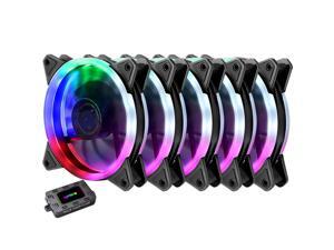 upHere RGB Series Case Fan RGB123-5, Wireless RGB LED 120mm Fan,Quiet Edition High Airflow Adjustable Color LED Case Fan PC Cases-5 Pack upHere RGB Series Case Fan RGB123-5, Wireless RGB LED 120mm Fan,Quiet Edition High Airflow Adjustable Color LED Case Fan PC Cases-5 Pack