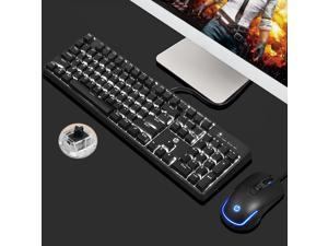 HP GM200 All Non-conflicting Keys,  Ergonomic Design, Cool Exterior USB Wired Black Mechanical White  Backlit LED Light Gaming Keyboard And 2400DPI Optical Mouse Combo For Office And Game - Black