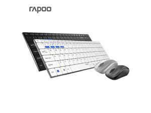 Rapoo 9060M Ergonomic Design, Ultra-thin Wireless 3 Modes(Bluetooth4.0and 3.0, 2.4GHz Wireless) Connection Keyboard And 1300DPI Silent Mouse Combo For Office And Game - Black
