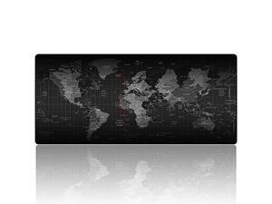 Imegny Extended Gaming Mouse Pad, Keyboard & Mouse Mat World Map with Stitched Edges + Non-Slip Rubber Base-90X40 MAP 001