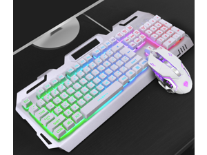 Ultra-Thin Wired Keyboard and Mouse Combination USB Interface Mechanical Keyboard Mouse Suitable for Home Daily Work Playing Games Black-Style2