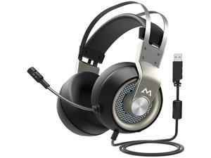 Mpow EG3 Gaming Headset, 7.1 Surround Sound Gaming Headphones for FPS Game, 50mm Driver, Stereo Over-Ear USB Computer Headset with Noise Cancelling Mic, LED Light, Easy Volume/Mic Control for PC, PS4 Mpow EG3 Gaming Headset, 7.1 Surround Sound Gaming Headphones for FPS Game, 50mm Driver, Stereo Over-Ear USB Computer Headset with Noise Cancelling Mic, LED Light, Easy Volume/Mic Control for PC, PS4