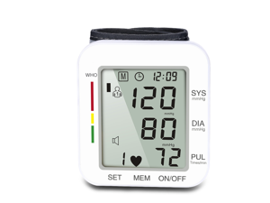 CORN Wrist Blood Pressure Monitor, Digital BP Monitor with Memory Storage Intelligent LCD Display Automatically Measure Pulse Diastolic Systolic and Shows Hypertension Level-White( No Voice Broadcast)