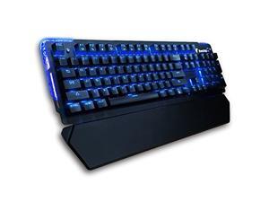 Kworld C420 Mechanical Gaming Keyboard Blue LED Backlit with Blue Switches, 104 Key Anti-ghosting with Preset Lighting Effects and Wrist Rest for PC & Mac, Black Kworld C420 Mechanical Gaming Keyboard Blue LED Backlit with Blue Switches, 104 Key Anti-ghosting with Preset Lighting Effects and Wrist Rest for PC & Mac, Black