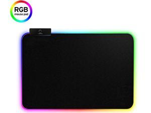 CORN RGB LED Gaming Mouse Pad - 13.7 x 10.3 x 0.4 inches - Lighting Computer Mice Mat, Mousepad for Gamers,14 Modes Cool Light Effect, Non-Slip Rubber Surface Optimized for All (360X260X3mm)
