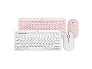 Logitech K380 920-007559 Pink  Bluetooth Wireless Mini Keyboard and  PEBBLE Bluetooth Mouse Thin&Light 1000DPI  High Precision Optical Tracking Unifying Mouse Combo