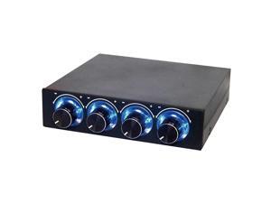 Computer 5.25" Front Panel Bay 3 Channel automatic temperature CPU Case fan speed controller w/ HDD PC Temp Sensor LED Display