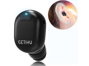 GETIHU Bluetooth Earbud Mini Invisible Wireless in-Ear Headphone with 6 Hours Playtime with Mic Hand-Free Calls for iPhone Samsung Android Phone in Driving Workout Running (One pcs)