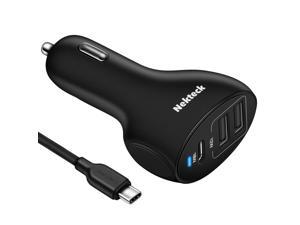 Nekteck USB-IF Certified USB Type C Car Charger with PD Power Delivery 18W & Dual USB-A 12W(Total) Compatible with 2018 iPad Pro,Pixel 3/2 XL, Galaxy S9/ S9+/ Note 9 More (USB-C Cable 3.3Ft Included)