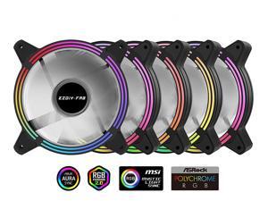 EZDIY-FAB 5-Pack 120mm Dual Frame RGB PWM Fans for PC Case,Addressable RGB Case Fan with Fan Hubs,CPU Cooling Fan, 5V ARGB 3 pin Motherboard Sync,Compatible with ASUS Aura Sync EZDIY-FAB 5-Pack 120mm Dual Frame RGB PWM Fans for PC Case,Addressable RGB Case Fan with Fan Hubs,CPU Cooling Fan, 5V ARGB 3 pin Motherboard Sync,Compatible with ASUS Aura Sync