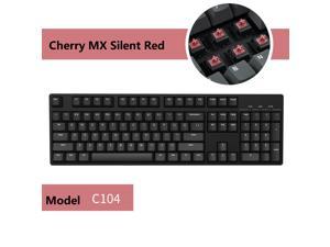 iKBC C210  104 Keys  Mechanical Keyboard with Cherry MX Silent Red Switch, Black PBT Double Shot Keycap, N-Key Rollover and 6 Anti-ghosting Keys( No Light Version)