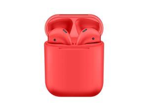 i12 TWS Wireless Bluetooth 5.0 Touch control Earphones with 300mAh Charging Dock Automatically Pairing - Red