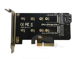 CORN Dual M.2 PCI Express Adapter, M2 SSD NVME (M key) or SATA (B key) 2280 2260 2242 2230 to PCI-e x4 Expansion Card W/Low Profile Bracket and SATA Cable for Desktop PCI Express Slot
