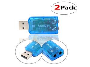 CORN 2Pack External 5.1 USB 3D Audio Sound Card Adapter for Windows, Mac, Linux, PC, Notebook, Desktop, PS4 Needed