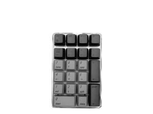 Mechanical Numeric Keypad GATERON Brown Switch Wired Gaming Keypad Crystal Case White Backlit 21 Keys Mini Numpad Portable Keypad Extended Layout Gray Magicforce by Qisan