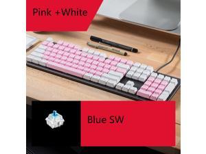 Logitech K845 Wired TTC Mechanical Gaming Keyboard, 104 Keys White Backlit And TTC Mechanical Switch For Windows/MAC/Android/IOS - Pink and White