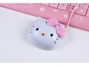 CORN Cute Exterior Cartoon Theme USB Wired Mouse  Hello Kitty Pattern