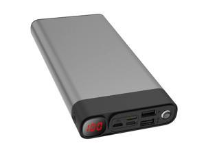 Portable Charger 30000mAh 2USB Ports/Super Bright Flashlight Portable Charger Quick Charge Phone Pad (Black 30000mAh)