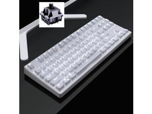 CORN Readson F87   NKRO  Ergonomic Design,Cool Exterior USB Wired  TKL Classic White Mechanical Keyboard, White Backlit - (Black Switch)