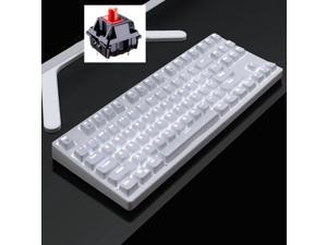 CORN Readson F87   NKRO  Ergonomic Design,Cool Exterior USB Wired  TKL Classic White Mechanical Keyboard, White Backlit - (Red Switch)