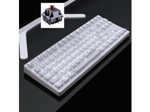 CORN Readson F87 NKRO Ergonomic Design,Cool Exterior USB Wired TKL Classic White Mechanical Keyboard, White Backlit - (Brown Switch) CORN Readson F87 NKRO Ergonomic Design,Cool Exterior USB Wired TKL Classic White Mechanical Keyboard, White Backlit - (Brown Switch)