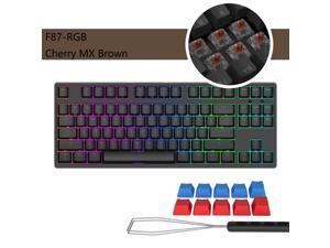 iKBC F87-RGB Cool Exterior TKL USB Wired RGB N-key Rollover Mechanical Keyboard For Office And Game, Cherry MX Brown - Black iKBC F87-RGB Cool Exterior TKL USB Wired RGB N-key Rollover Mechanical Keyboard For Office And Game, Cherry MX Brown - Black