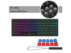 iKBC F87-RGB Cool Exterior TKL USB Wired RGB N-key Rollover Mechanical Keyboard For Office And Game, Cherry MX Silver - Black iKBC F87-RGB Cool Exterior TKL USB Wired RGB N-key Rollover Mechanical Keyboard For Office And Game, Cherry MX Silver - Black