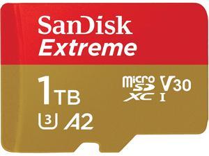 SanDisk 1TB Extreme microSDXC UHS-I Memory Card with Adapter - C10, U3, V30, 4K, A2, Micro SD - SDSQXA1-1T00-GN6MA