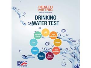 Health Metric Drinking Water Test Kit For Municipal Tap and Well Water - Simple Testing Strips For Lead Copper Bacteria, Nitrates, Chlorine and More