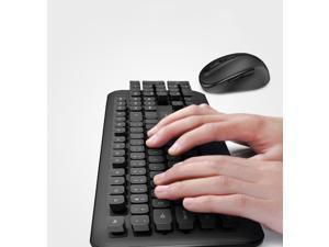 ViewSonic CW1265 Ergonomic Design,Waterproof 2.4GHz Wireless  Keyboard And 1600DPI Mouse( With Clicking Sound) Combo For Office And Game - Black