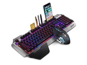 CORN Technology K680 Ergonomic Design,Cool Exterior Waterproof Wired 26 Anti-ghosting Keys Mechanical Feeling, Rainbow Backlit Keyboard And 2400DPI Mouse Combo For Office And Game - Black CORN Technology K680 Ergonomic Design,Cool Exterior Waterproof Wired 26 Anti-ghosting Keys Mechanical Feeling, Rainbow Backlit Keyboard And 2400DPI Mouse Combo For Office And Game - Black