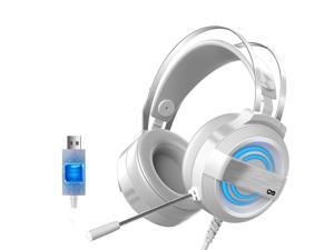 CORN Technology Q9 7.1 Channel Stereo Gaming Headset with - Steel Frame - Signature Memory Foam, noise-cancellation microphone, 7-color Backlit(USB Adapter)-White CORN Technology Q9 7.1 Channel Stereo Gaming Headset with - Steel Frame - Signature Memory Foam, noise-cancellation microphone, 7-color Backlit(USB Adapter)-White