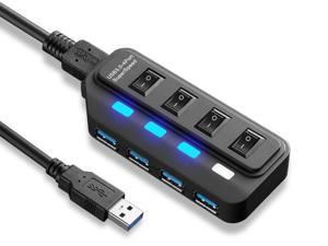 7-Port USB 2.0 Multi Charger Hub+High Speed Adapter ON//OFF Switch Laptop//PC US