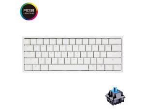 Ducky One 2 mini RGB, All Non-conflicting 61Keys, Cherry MX Blue Mechanical RGB Backlit Gaming Keyboard - White