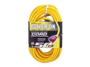 US Wire 74050 12/3 50-Foot SJTW Yellow Heavy Duty Lighted Plug Extension Cord