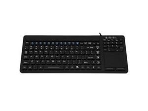 SolidTek KB-IKB107 Black USB Wired Mini Keyboard with Touchpad