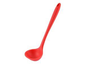 Unique Bargains Red Silicone Heat Resistant Cooking Tools Water Soup Scoop Spoon Ladle