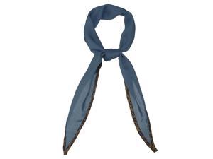Solid Color Rhombus Neck Scarf Scarves Head Ribbon Neckerchief for Women Blue
